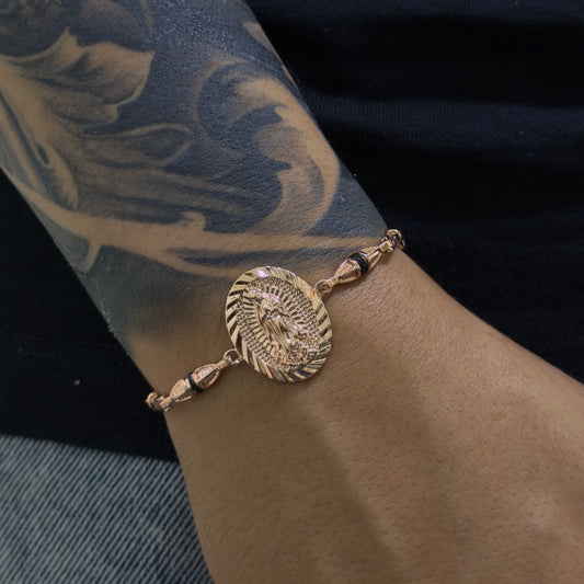 Pulsera dubai con herraje de la virgen